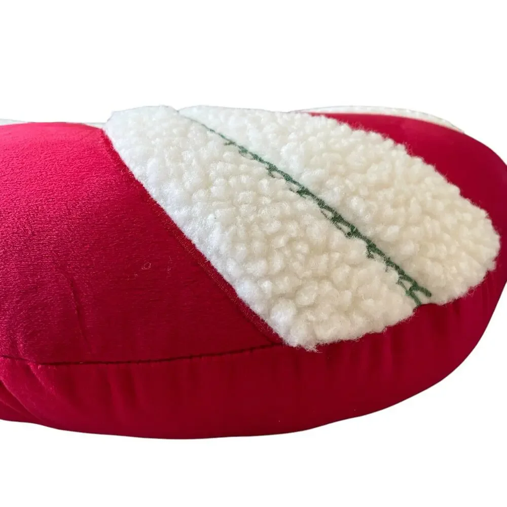 Christmas PEPPERMINT CANDY Shaped Pillow 29x17 Holiday Red Swirl by Novogratz